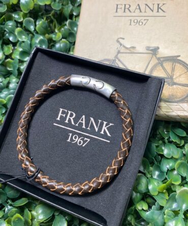 Frank: Pulsera de piel en marrón oscuro 7FB-0639-23