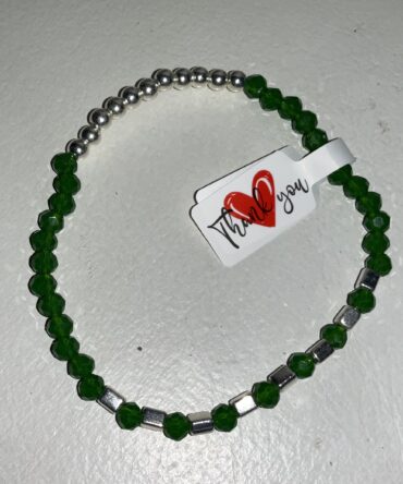 PULSERA VERDE Y PLATA