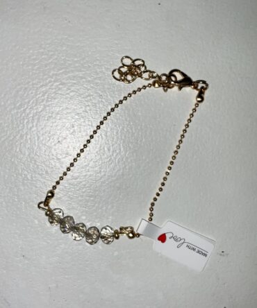 PULSERA DORADA CON PIEDRAS TORNASOL