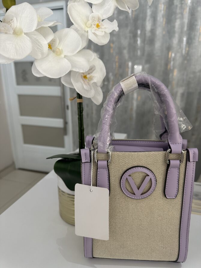 Cartera Véronique crema y violeta