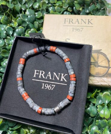 Frank: Pulsera en tonos gris y anaranjado 7FB-0433
