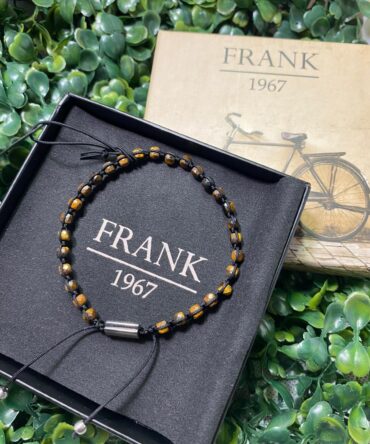 Frank: Pulsera marron con hilos negros 7FB-0706