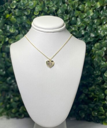 Classic of NY: Collar dorado con dije de corazón enchape oro 14k M-7623-GP