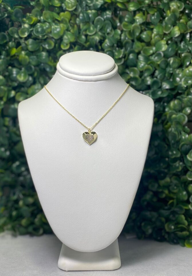 Classic of NY: Collar dorado con dije de corazón enchape oro 14k M-7623-GP