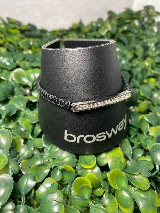 Brossway: Pulsera de hilo negro con plata BSM18
