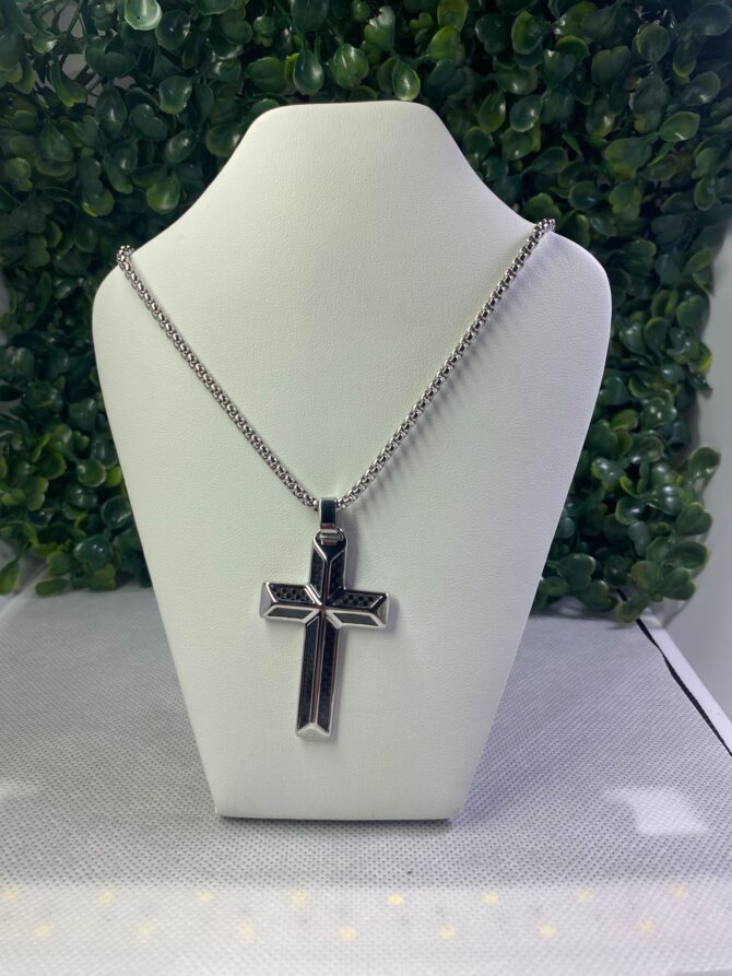 Classic of NY: Cadena plateada con crucifijo SL-7088