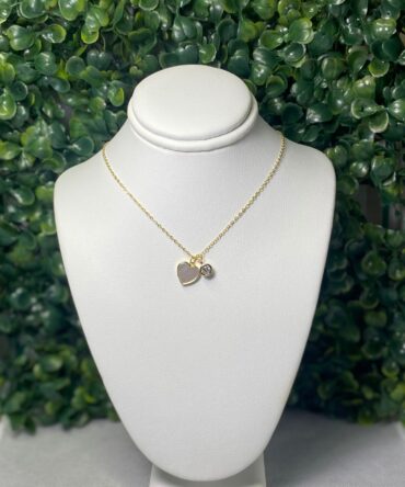 Classic of NY: Collar dorado enchape oro 14k con dije de corazón M-7567-GP