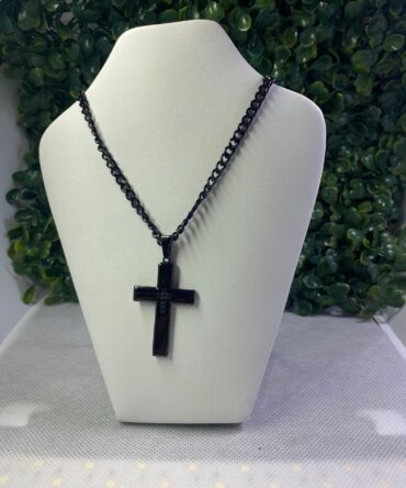 Classic of NY: Cadena negra con crucifijo SL-7331