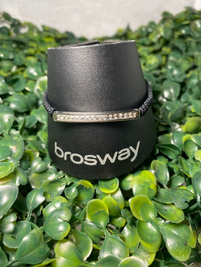 Brossway: Pulsera de hilo negro con plata BSM18