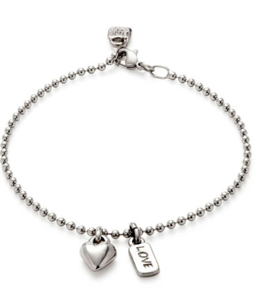 UNO DE 50 PULSERA PLATA CHARM CORAZON (L)