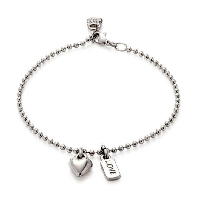 UNO DE 50 PULSERA PLATA CHARM CORAZON (L)
