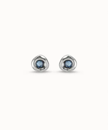 UNO DE 50 PENDIENTES PLATA CRISTALES AZUL