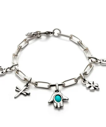 UNO DE 50 PULSERA PLATA ESLABONES DE LA SUERTE (M)