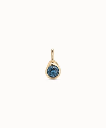 UNO DE 50 CHARM DORADO CRISTAL AZUL