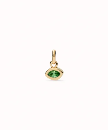 UNO DE 50 CHARM DORADO OJITO VERDE