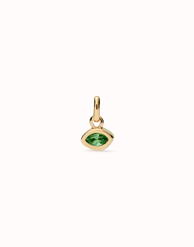 UNO DE 50 CHARM DORADO OJITO VERDE