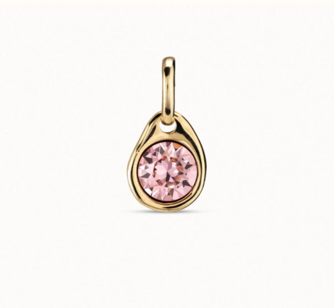 UNO DE 50 CHARM CRISTAL ROSA DORADO