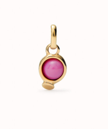 UNO DE 50 CHARM PIEDRA ROSA DORADA