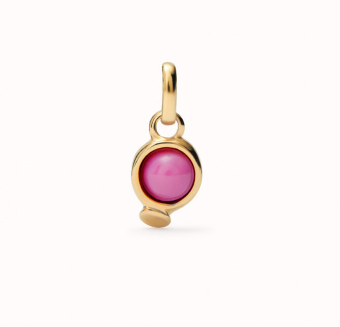 UNO DE 50 CHARM PIEDRA ROSA DORADA