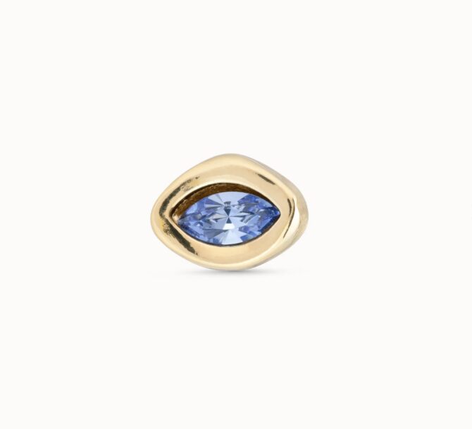 UNO DE 50: Single Stud Earring With Blue Stone
