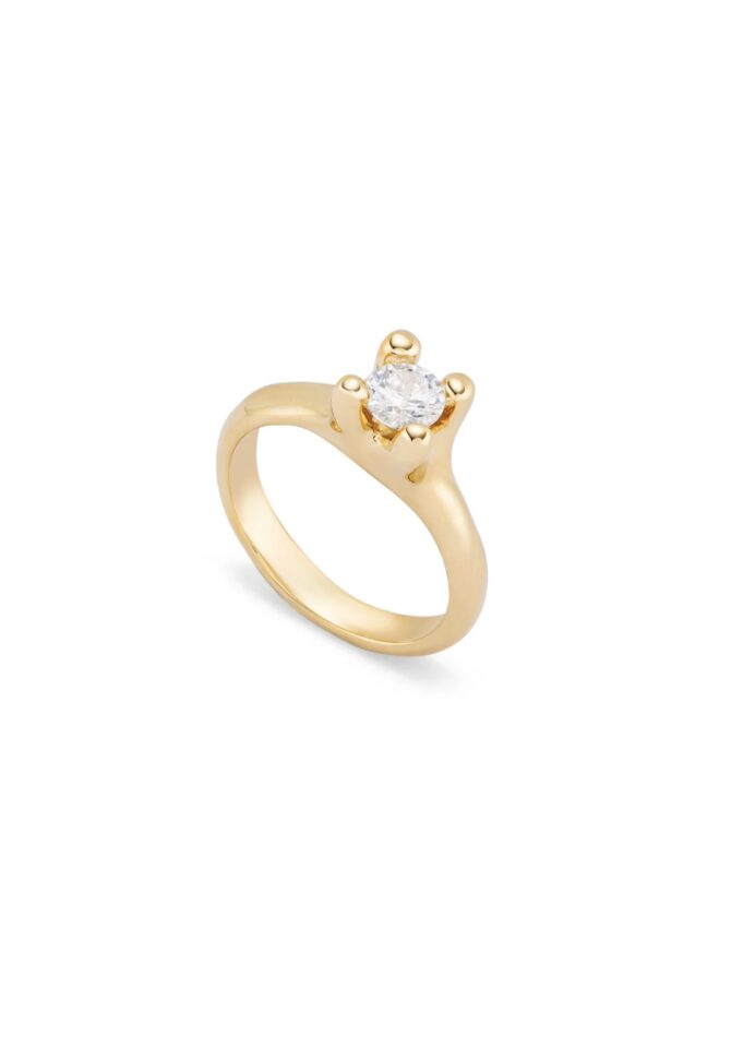 UNO DE 50: Ring with white cubic zirconia