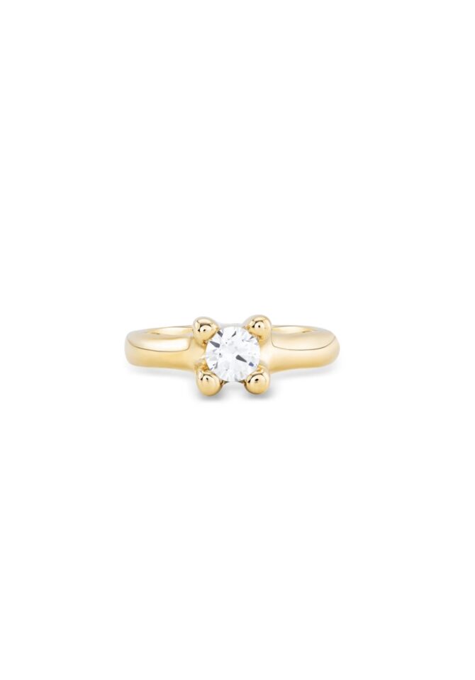 UNO DE 50: Ring with white cubic zirconia
