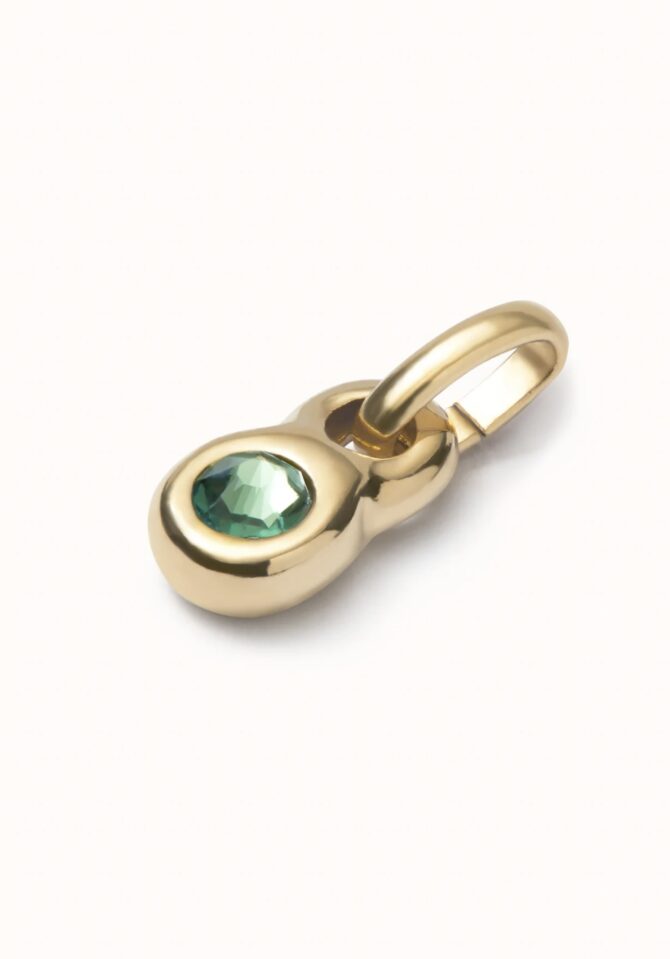 UNO DE 50: Charm with green crystal
