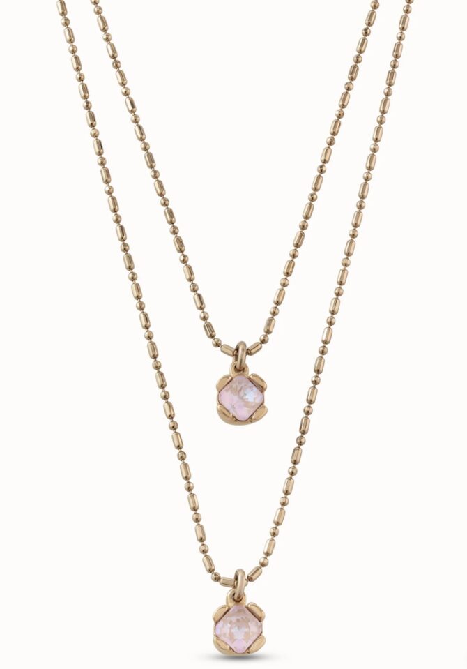 UNO DE 50: Long pendant chain necklace with crystals