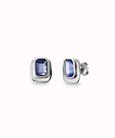 UNO DE 50: Stud earrings with blue crystal