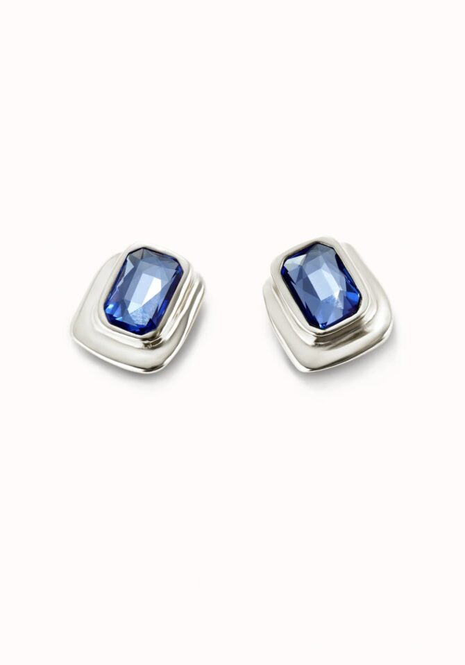UNO DE 50: Stud earrings with blue crystal