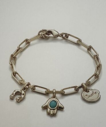 Uno de 50 Pulsera con eslabones de la suerte dorada (L)
