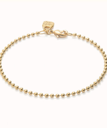 Uno de 50 Pulsera con dijes de cadena de cuentas dorada (L)
