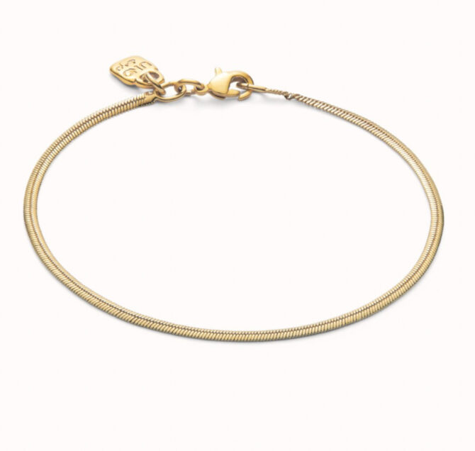 Uno de 50 Pulsera de cadena de serpiente plana dorada (M)