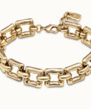 Uno de 50 Pulsera de cadena de eslabones cuadrados dorado (M)