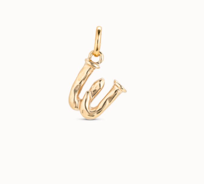 UNO DE 50 CHARM LETRA W DORADO