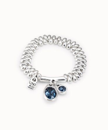UNO DE 50 PULSERA PLATA CRISTALES AZUL (M)