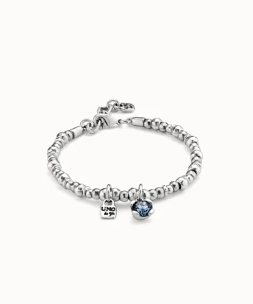 UNO DE 50 PULSERA PLATA CRISTAL AZUL (M)