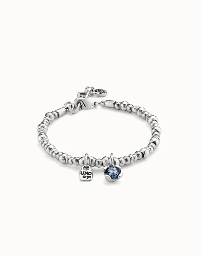 UNO DE 50 PULSERA PLATA CRISTAL AZUL (M)