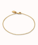 Uno de 50 Pulsera con dijes de eslabones ovalados dorada (L)