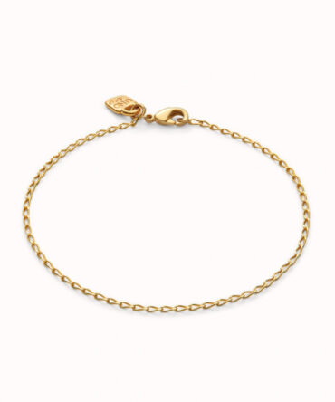 Uno de 50 Pulsera con dijes de eslabones ovalados dorada (L)