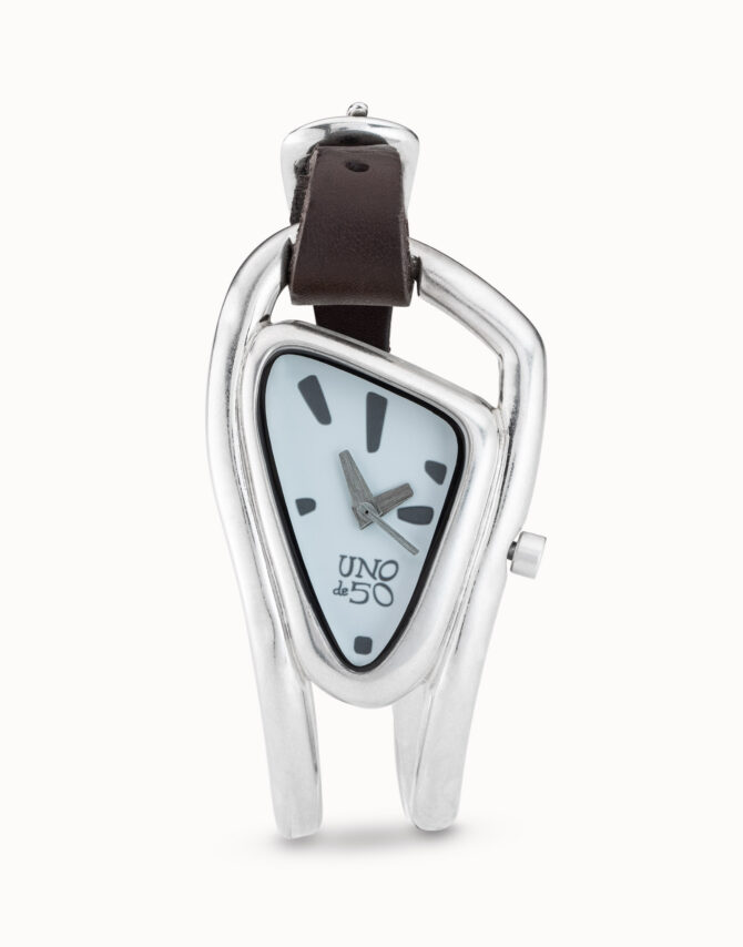 UNO DE 50 RELOJ PLATEADO