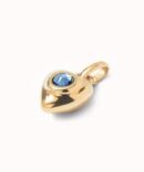 UNO DE 50 CHARM CORAZON DORADO AZUL