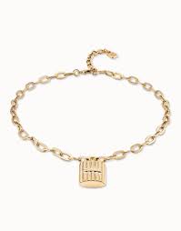 UNO de 50 COLLAR CANDADO PLATA