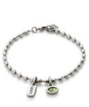 UNO DE 50 PULSERA PLATA OJITO COLOR VERDE (M)