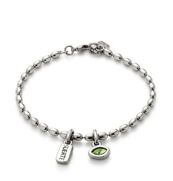 UNO DE 50 PULSERA PLATA OJITO COLOR VERDE (M)