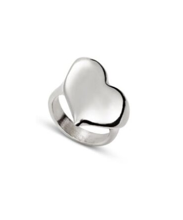 UNO DE 50 SORTIJA PLATEADA CORAZON (SIZE 18)