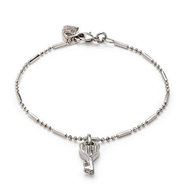 UNO DE 50 PULSERA CHARM CORAZON DE LLAVE PLATA (M)