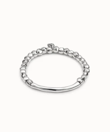 Pulsera bañada en plata de ley con pieza tubular
