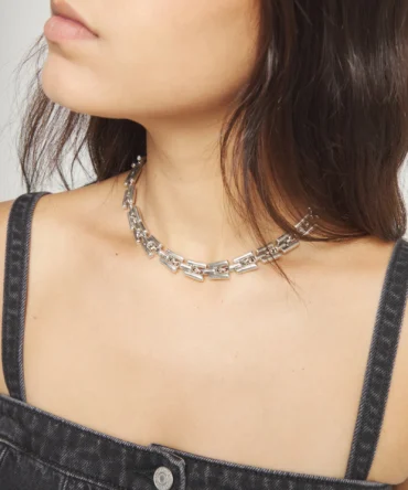 Collar con eslabones bañado en plata de ley