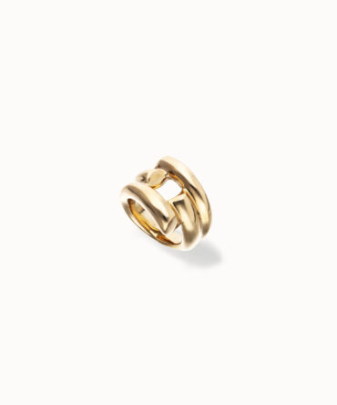 Anillo bañado en oro 18k con 4 formas orgánicas entrelazadas-15